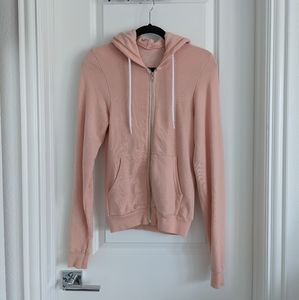 American Apparel Light Pink Zip Up Hoodie XS